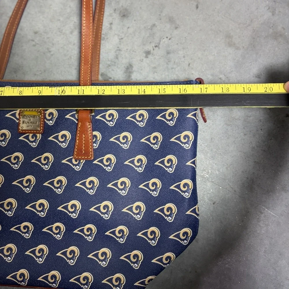 Dooney & Bourke LA Rams NFL Tote Bag Matching Wallet Set Navy Blue Coated Canva